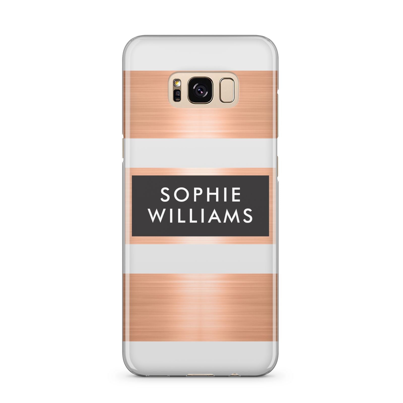 Personalised Rose Gold Name Text Initials Samsung Galaxy S8 Plus Case