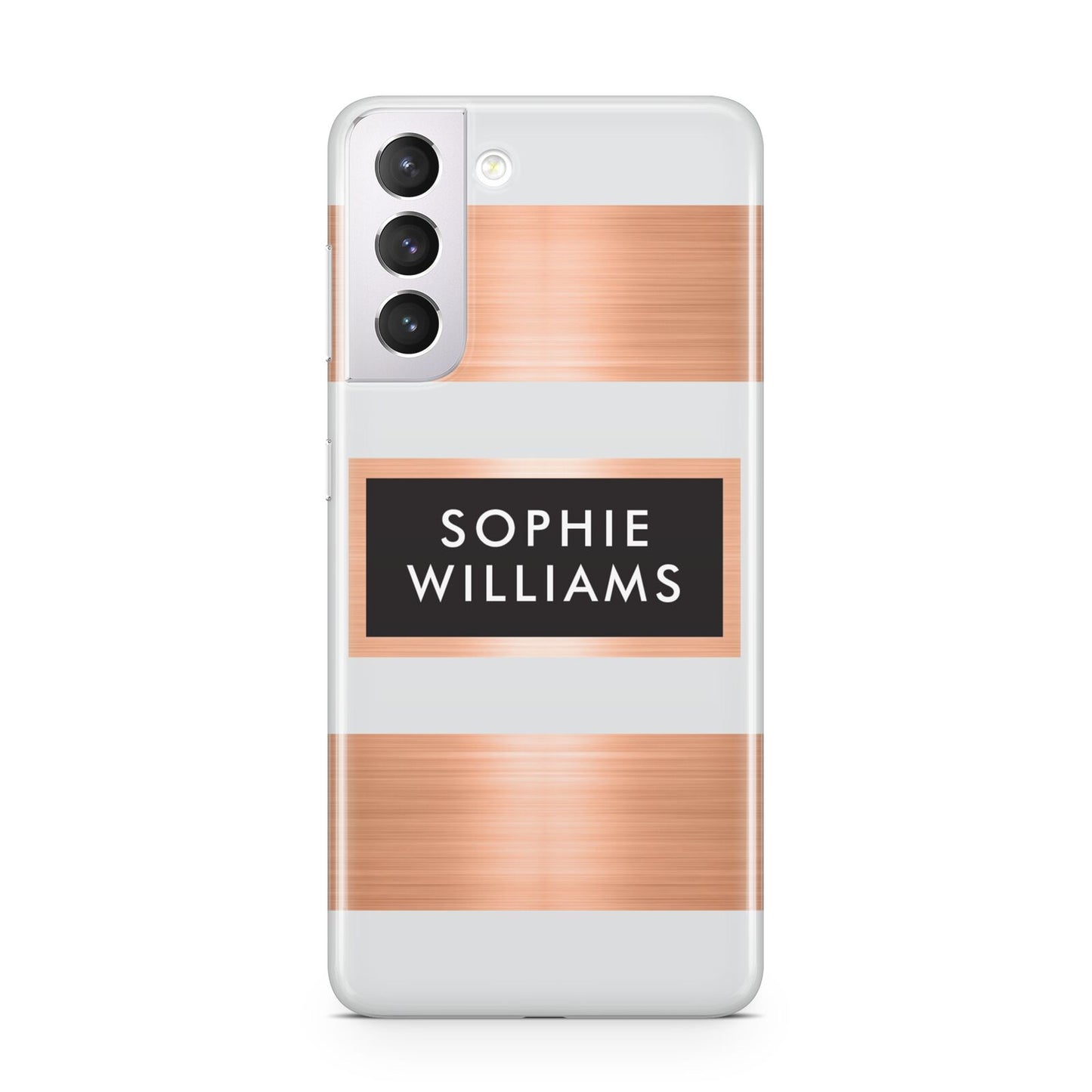 Personalised Rose Gold Name Text Initials Samsung S21 Case