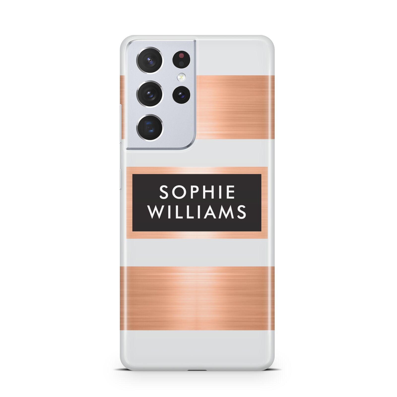 Personalised Rose Gold Name Text Initials Samsung S21 Ultra Case