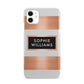 Personalised Rose Gold Name Text Initials iPhone 11 3D Snap Case