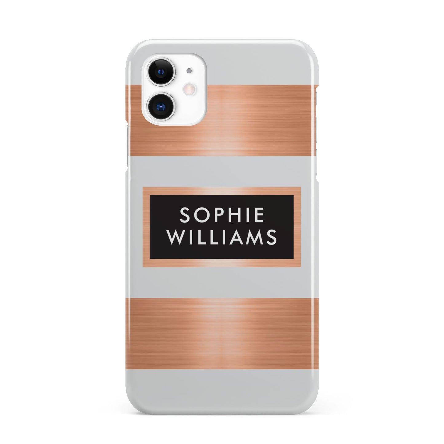 Personalised Rose Gold Name Text Initials iPhone 11 3D Snap Case