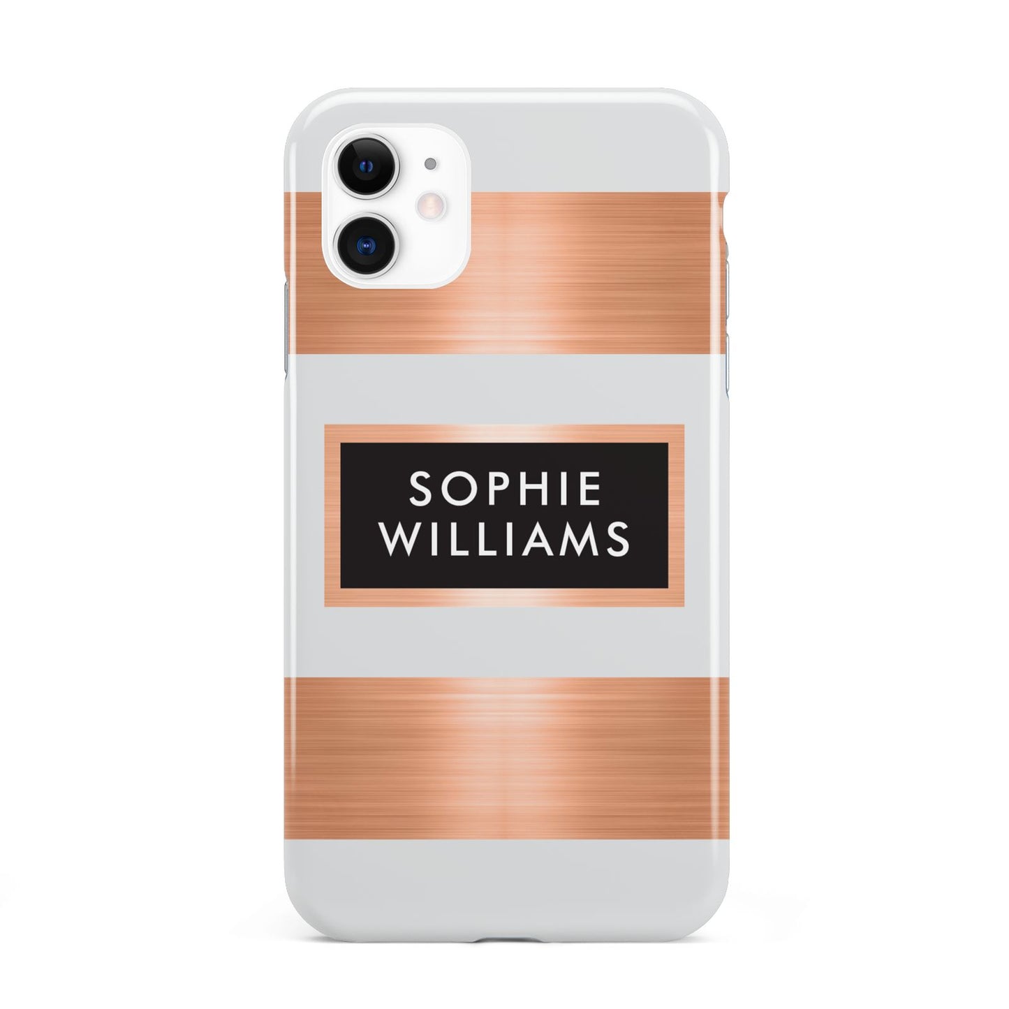 Personalised Rose Gold Name Text Initials iPhone 11 3D Tough Case