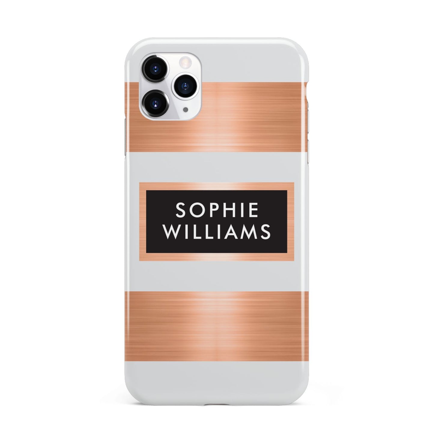 Personalised Rose Gold Name Text Initials iPhone 11 Pro Max 3D Tough Case