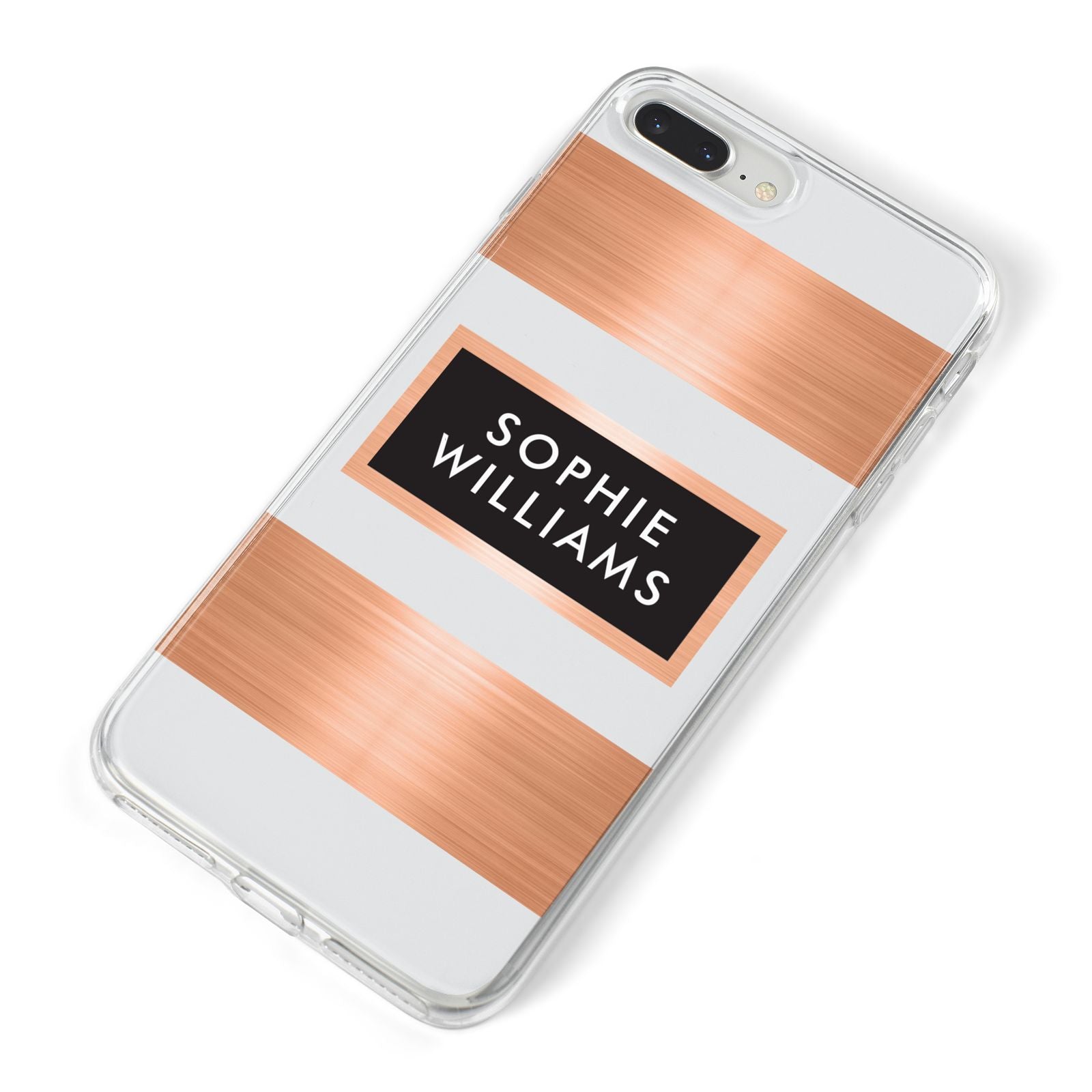 Personalised Rose Gold Name Text Initials iPhone 8 Plus Bumper Case on Silver iPhone Alternative Image