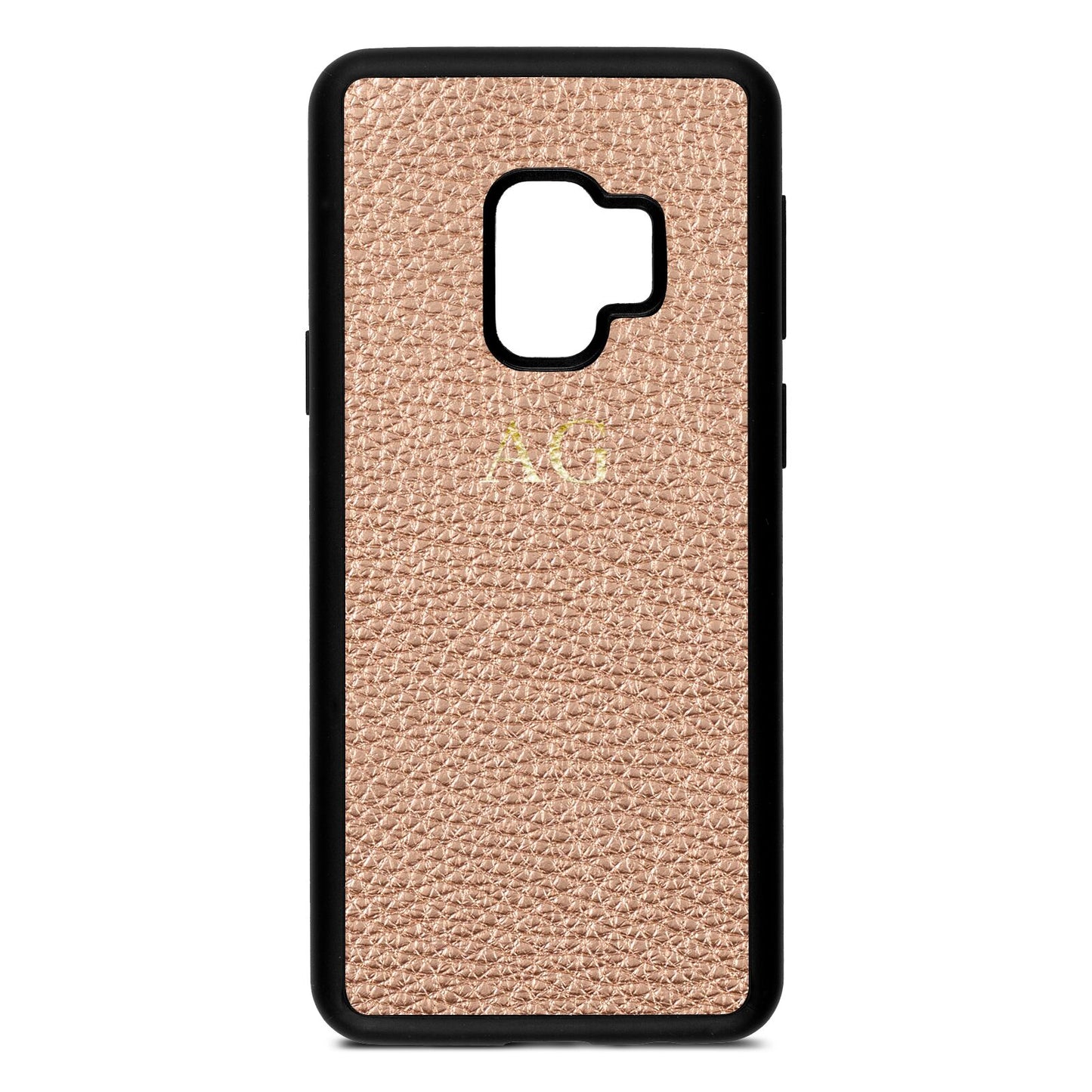 Personalised Rose Gold Pebble Leather Samsung S9 Case