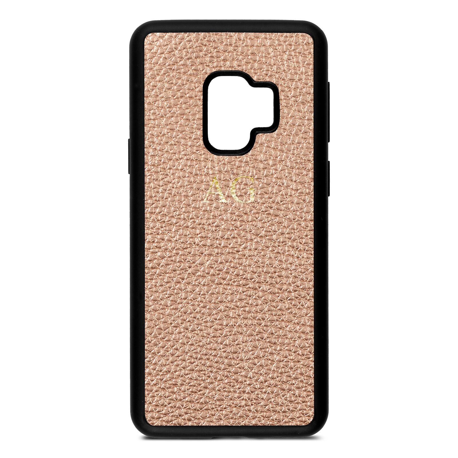 Personalised Rose Gold Pebble Leather Samsung S9 Case