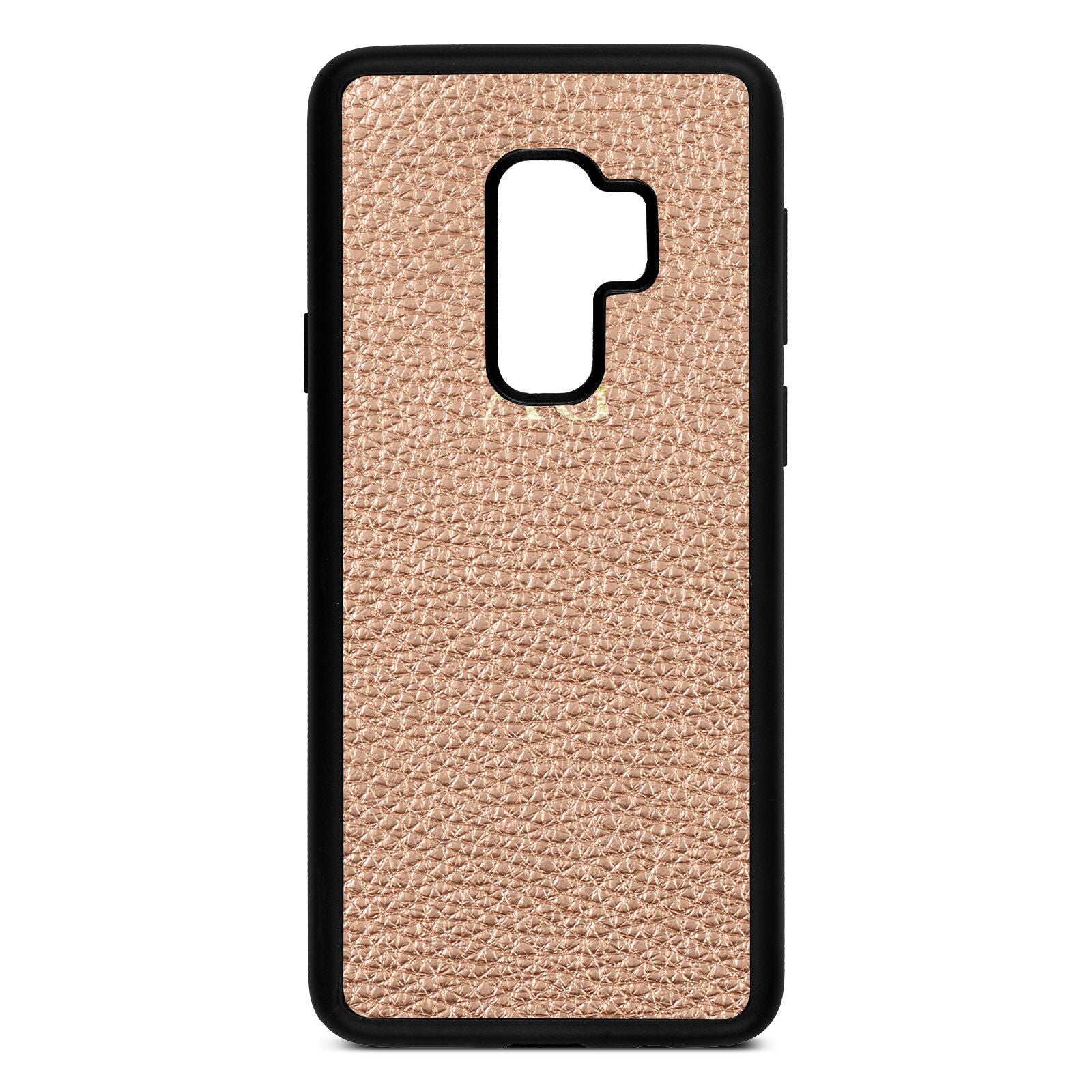 Personalised Rose Gold Pebble Leather Samsung S9 Plus Case