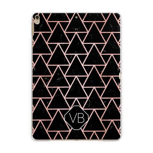 Personalised Rose Gold Triangle Marble Apple iPad Gold Case