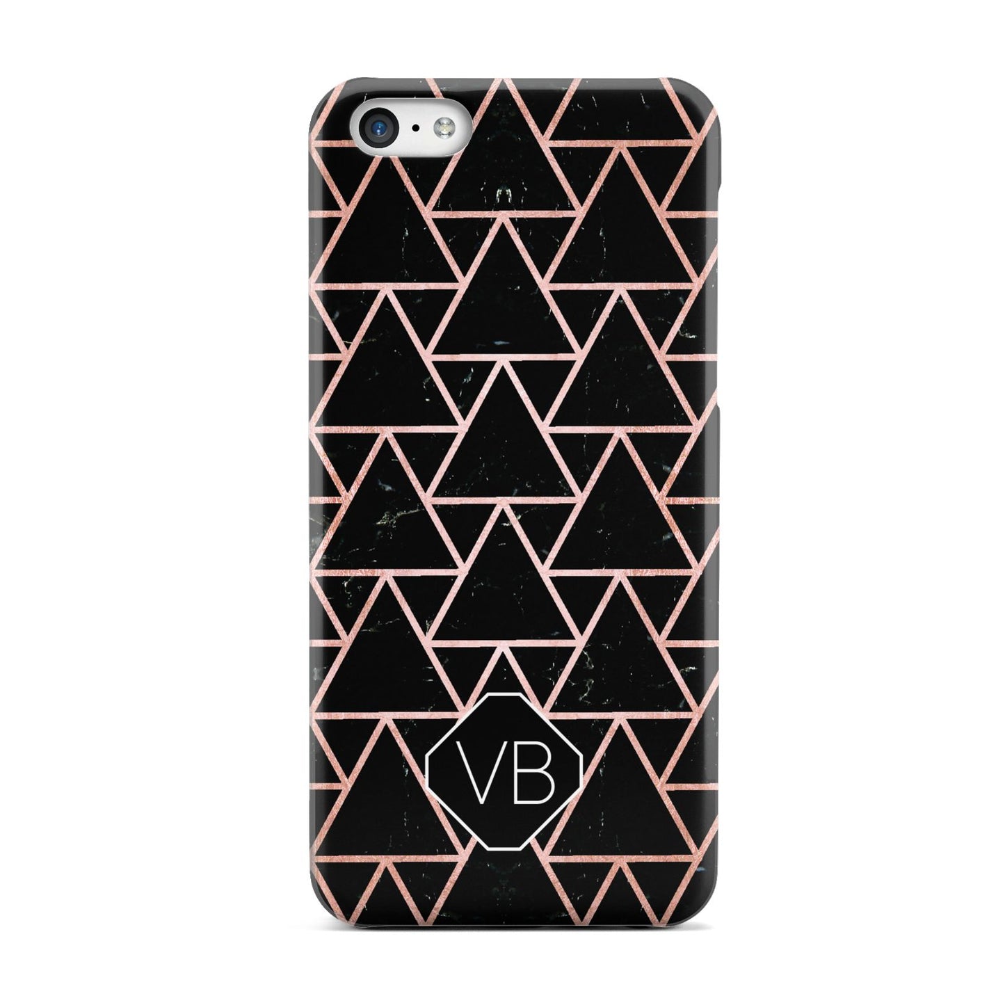 Personalised Rose Gold Triangle Marble Apple iPhone 5c Case