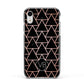 Personalised Rose Gold Triangle Marble Apple iPhone XR Impact Case Black Edge on Silver Phone