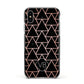 Personalised Rose Gold Triangle Marble Apple iPhone Xs Impact Case Black Edge on Silver Phone