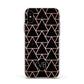 Personalised Rose Gold Triangle Marble Apple iPhone Xs Impact Case White Edge on Black Phone