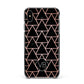Personalised Rose Gold Triangle Marble Apple iPhone Xs Max Impact Case Black Edge on Black Phone