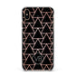 Personalised Rose Gold Triangle Marble Apple iPhone Xs Max Impact Case Black Edge on Gold Phone