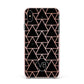 Personalised Rose Gold Triangle Marble Apple iPhone Xs Max Impact Case Pink Edge on Black Phone