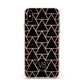 Personalised Rose Gold Triangle Marble Apple iPhone Xs Max Impact Case Pink Edge on Silver Phone