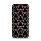Personalised Rose Gold Triangle Marble Apple iPhone Xs Max Impact Case White Edge on Black Phone