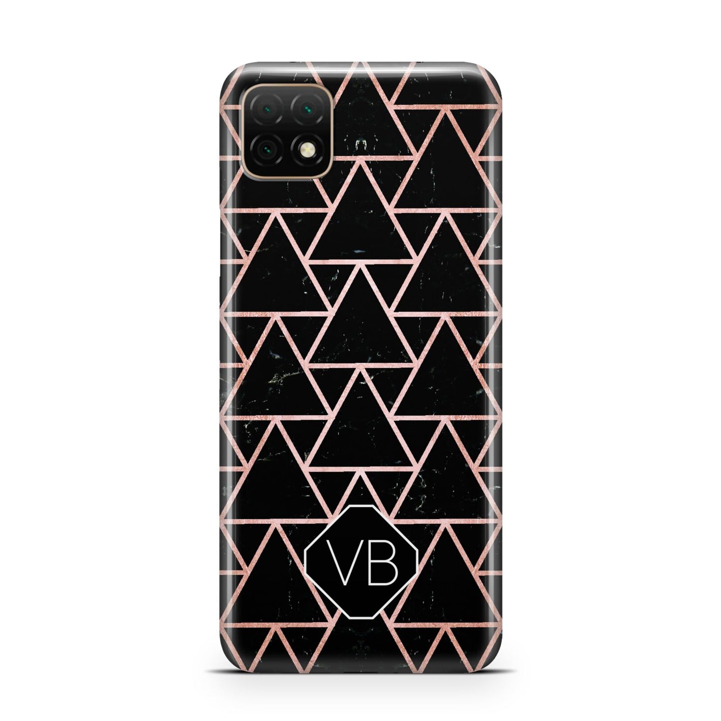Personalised Rose Gold Triangle Marble Huawei Enjoy 20 Phone Case