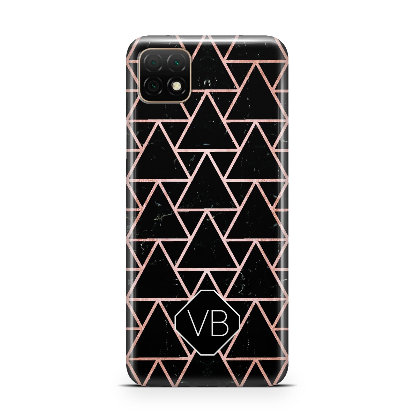 Personalised Rose Gold Triangle Marble Huawei Enjoy 20 Phone Case