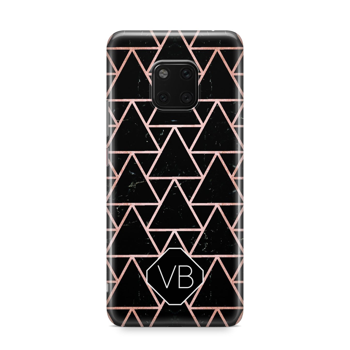 Personalised Rose Gold Triangle Marble Huawei Mate 20 Pro Phone Case