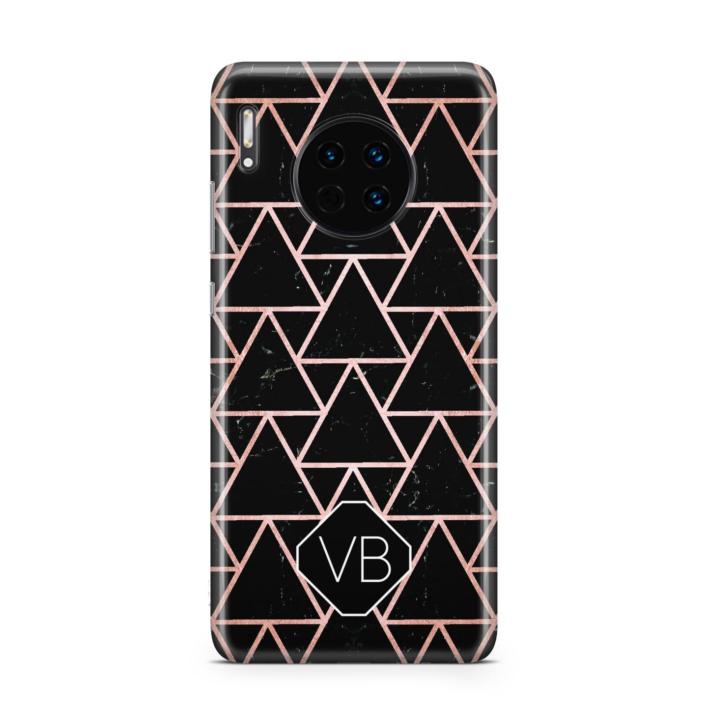 Personalised Rose Gold Triangle Marble Huawei Mate 30