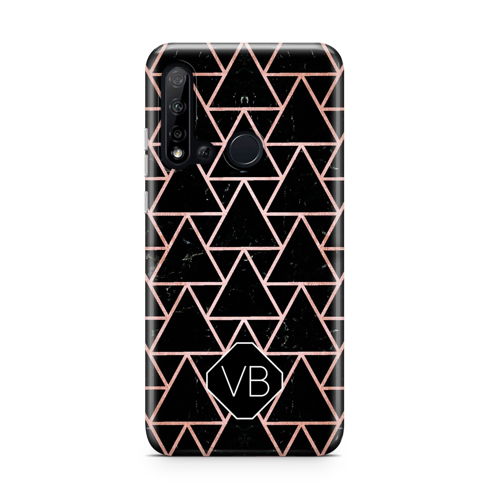 Personalised Rose Gold Triangle Marble Huawei P20 Lite 5G Phone Case