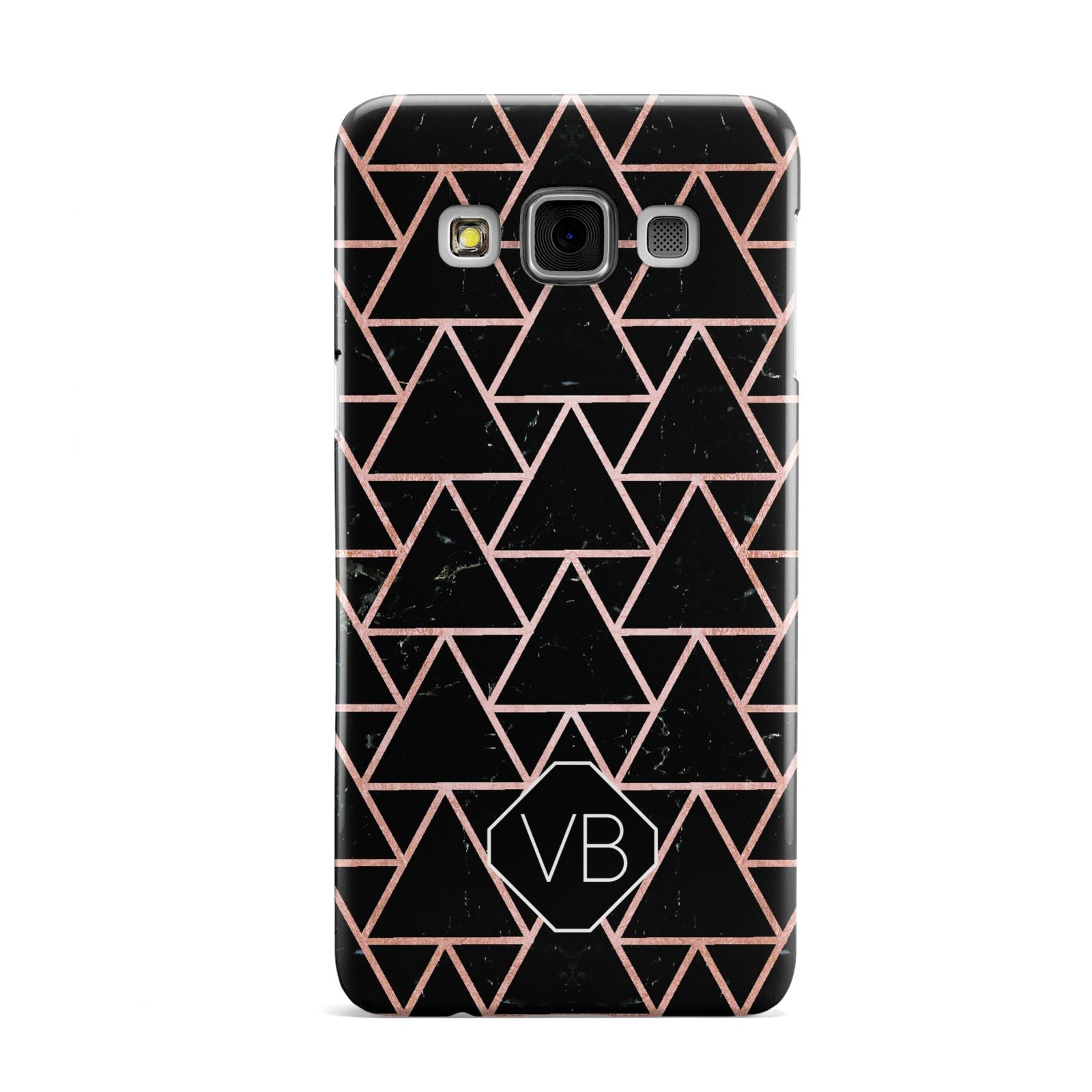 Personalised Rose Gold Triangle Marble Samsung Galaxy A3 Case
