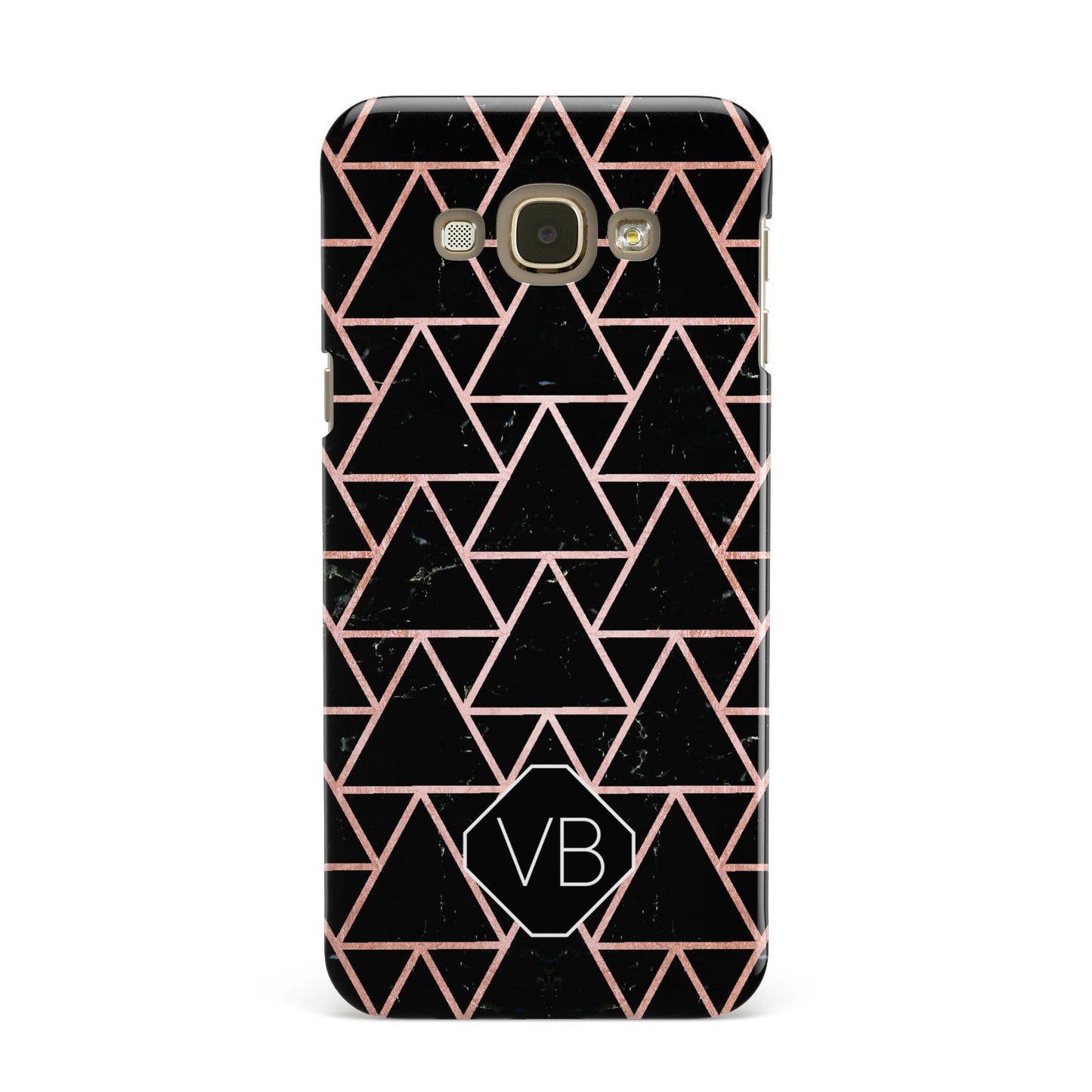 Personalised Rose Gold Triangle Marble Samsung Galaxy A8 Case