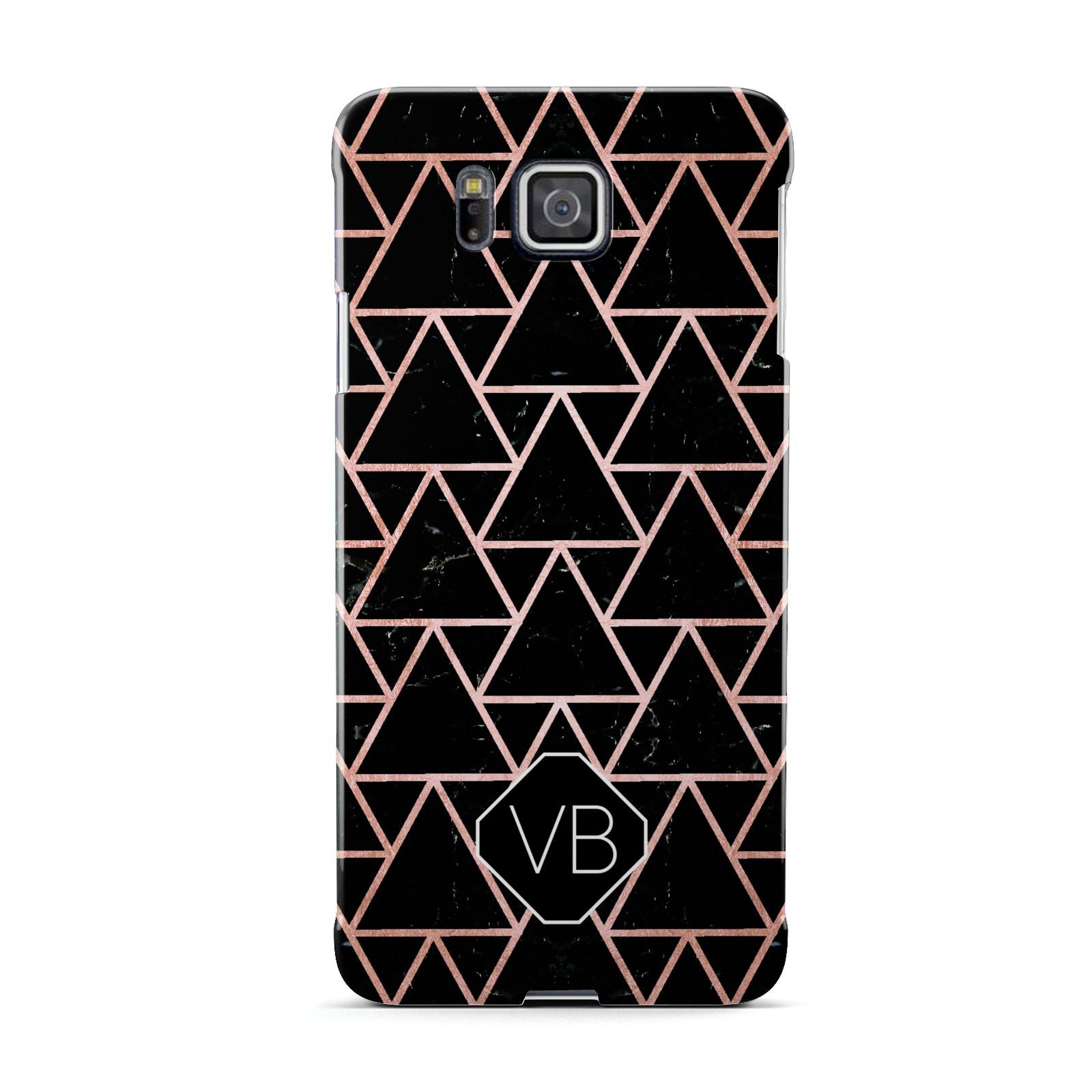 Personalised Rose Gold Triangle Marble Samsung Galaxy Alpha Case
