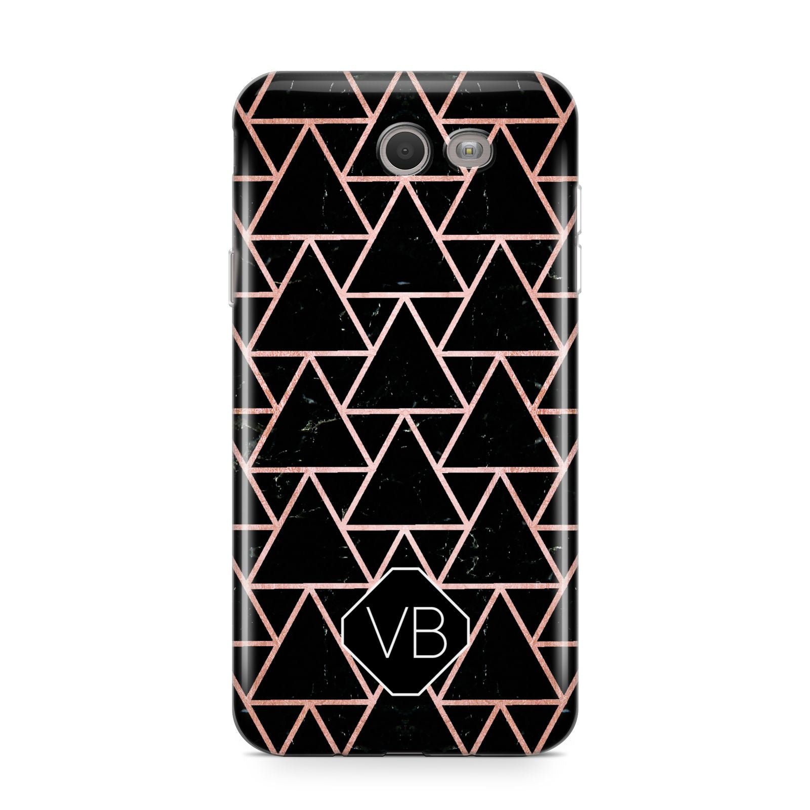 Personalised Rose Gold Triangle Marble Samsung Galaxy J7 2017 Case