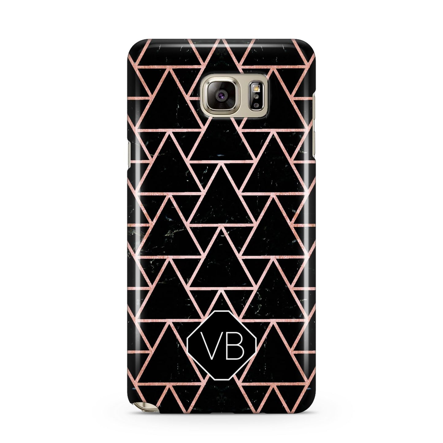 Personalised Rose Gold Triangle Marble Samsung Galaxy Note 5 Case
