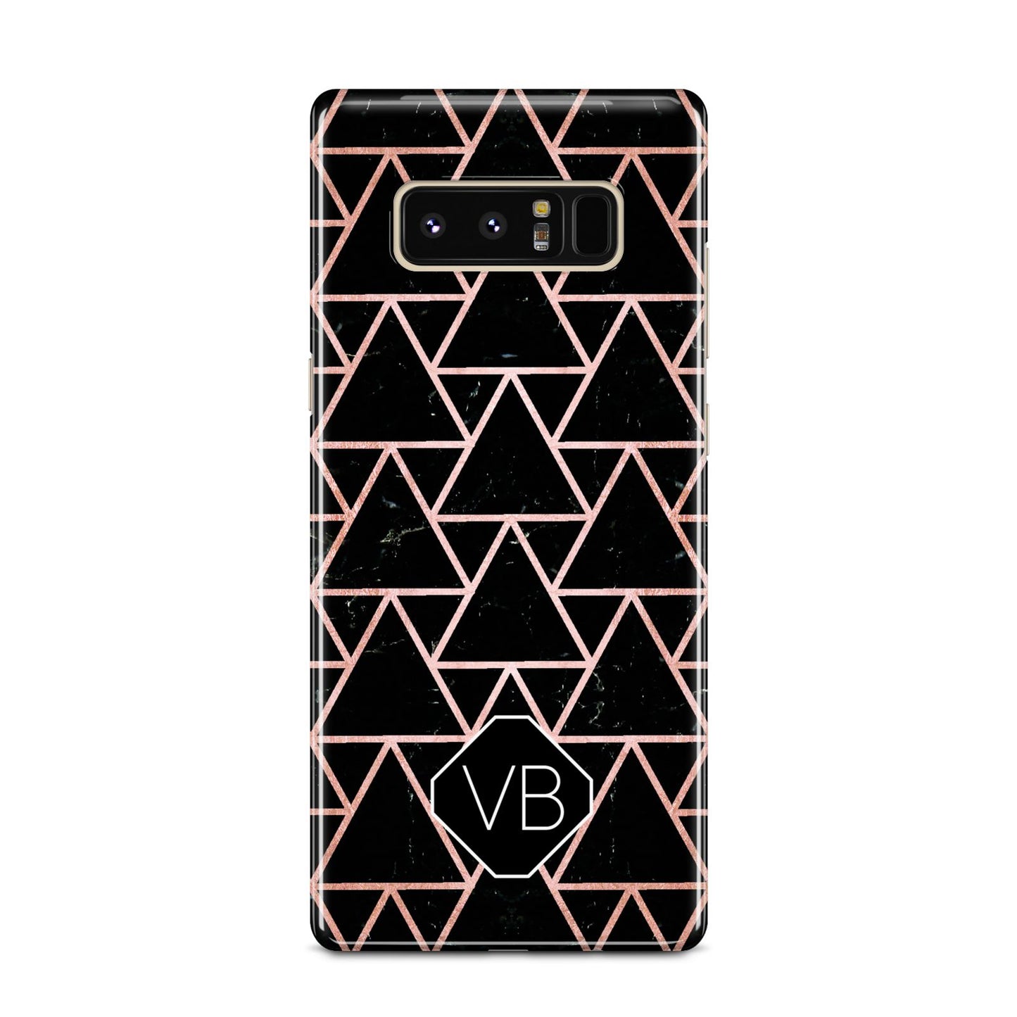 Personalised Rose Gold Triangle Marble Samsung Galaxy Note 8 Case
