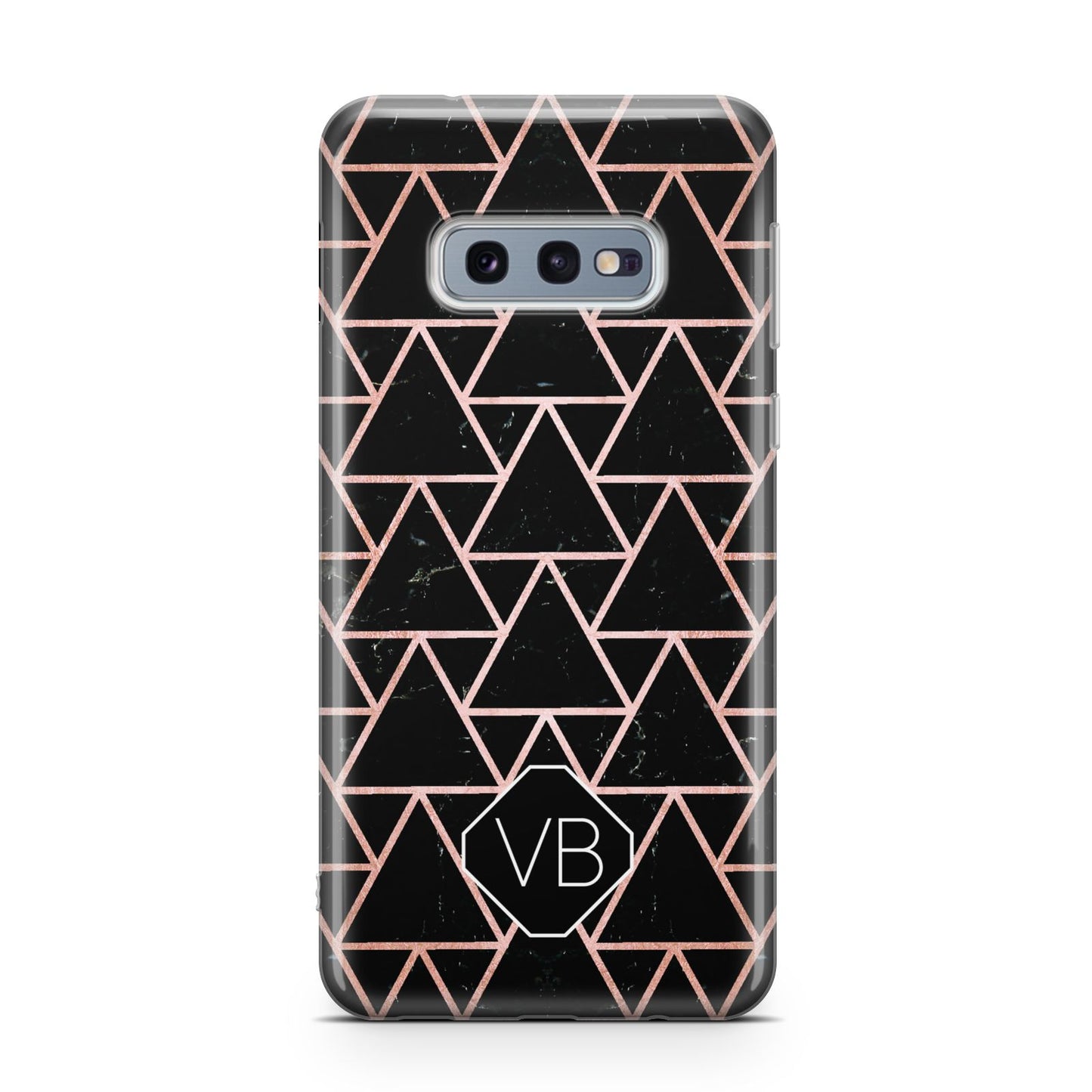 Personalised Rose Gold Triangle Marble Samsung Galaxy S10E Case