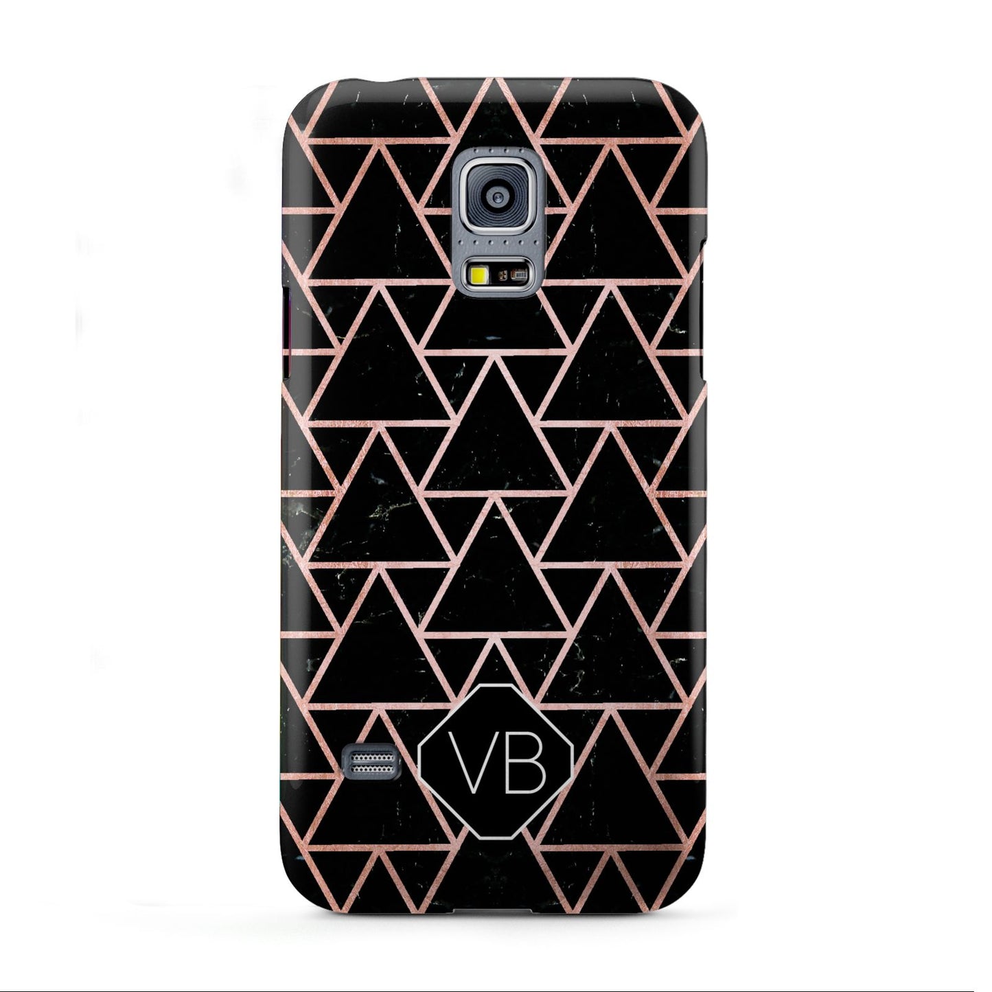 Personalised Rose Gold Triangle Marble Samsung Galaxy S5 Mini Case