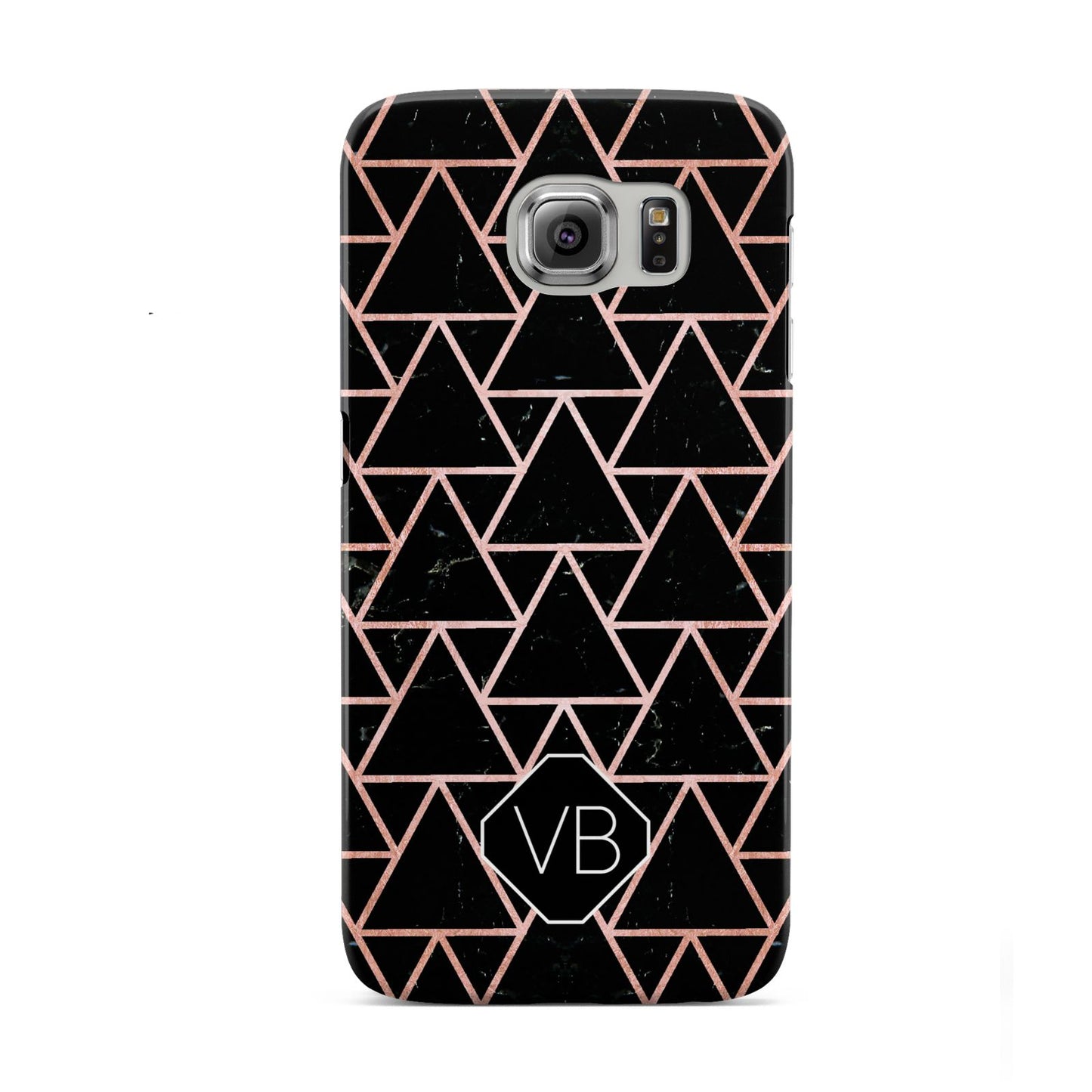 Personalised Rose Gold Triangle Marble Samsung Galaxy S6 Case