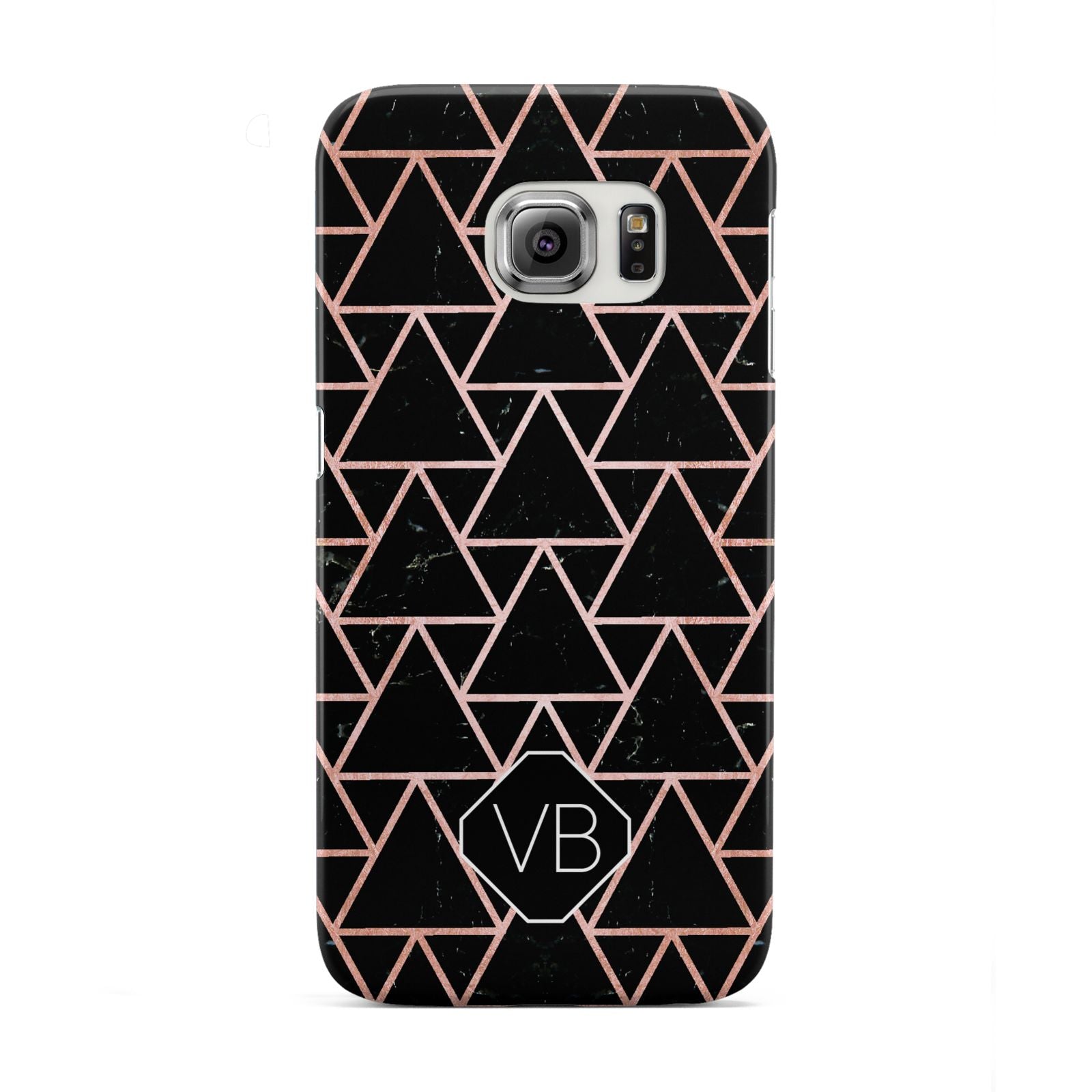 Personalised Rose Gold Triangle Marble Samsung Galaxy S6 Edge Case