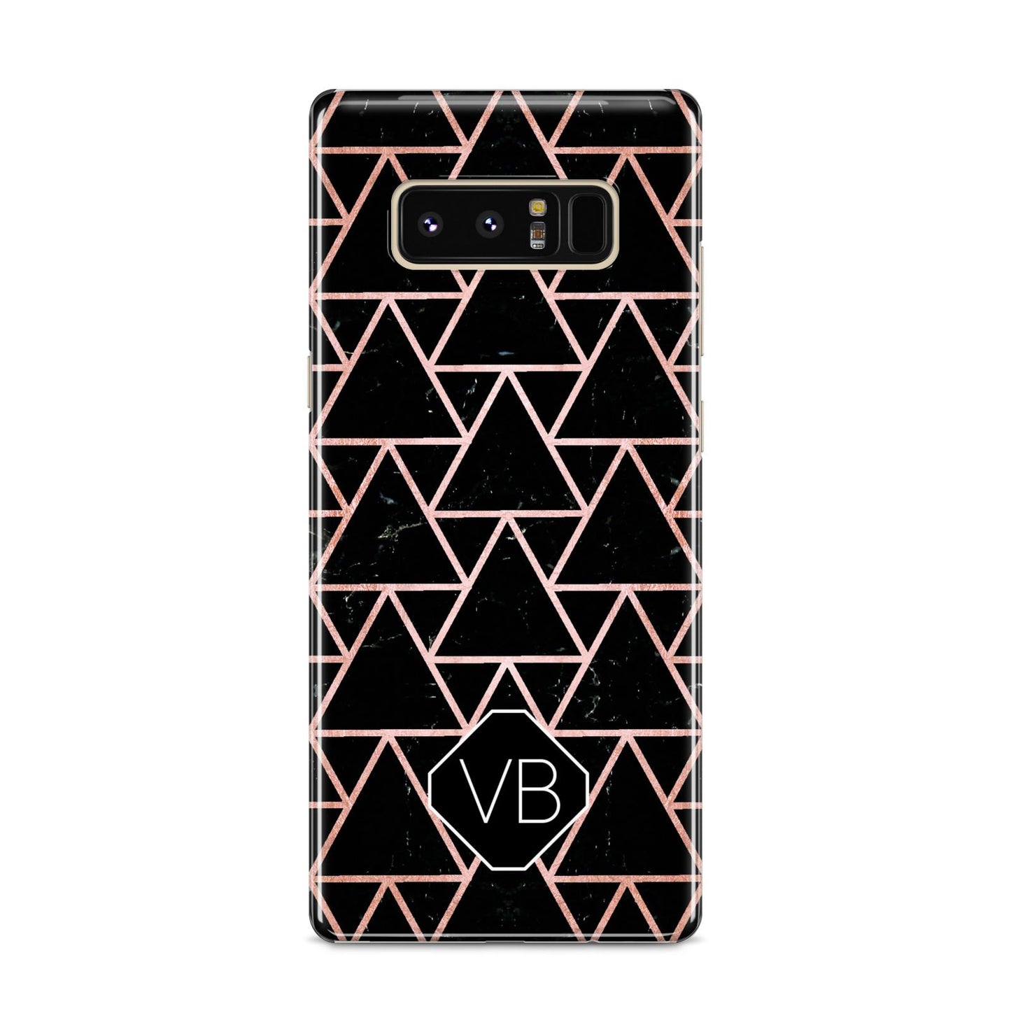 Personalised Rose Gold Triangle Marble Samsung Galaxy S8 Case