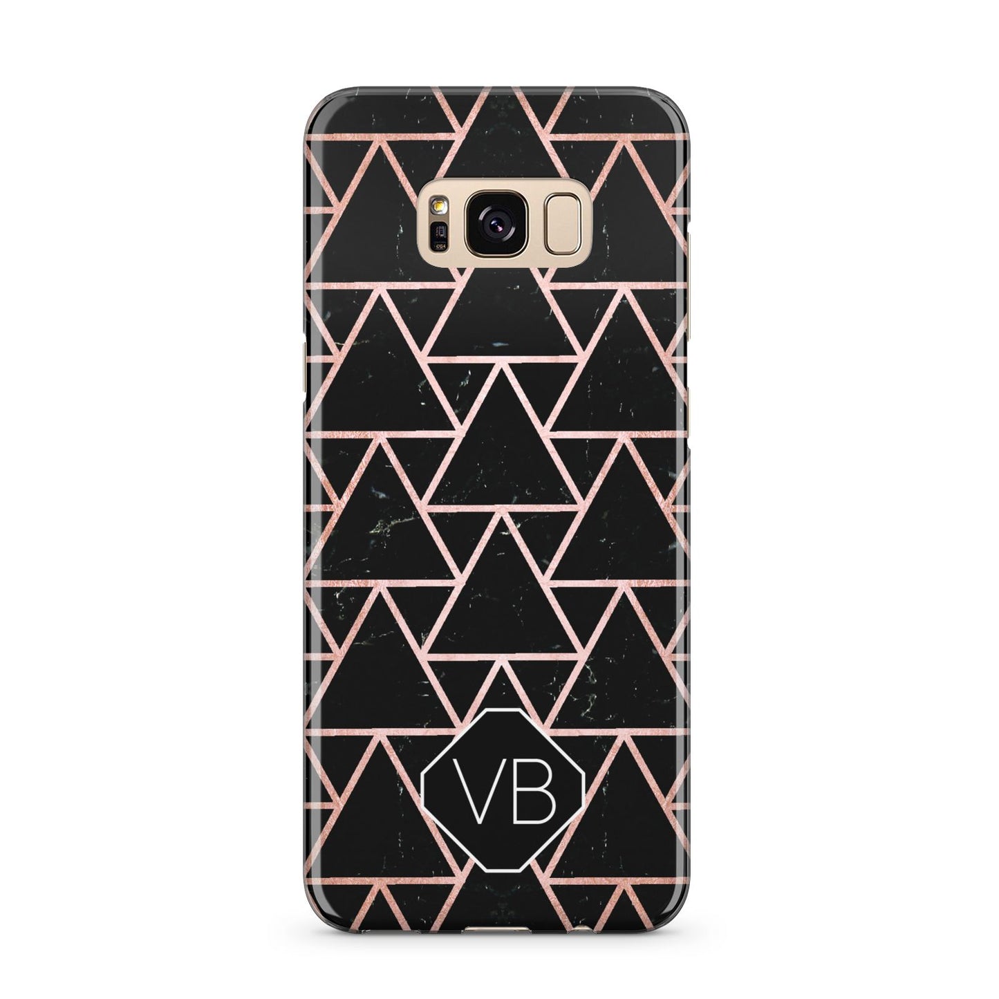Personalised Rose Gold Triangle Marble Samsung Galaxy S8 Plus Case
