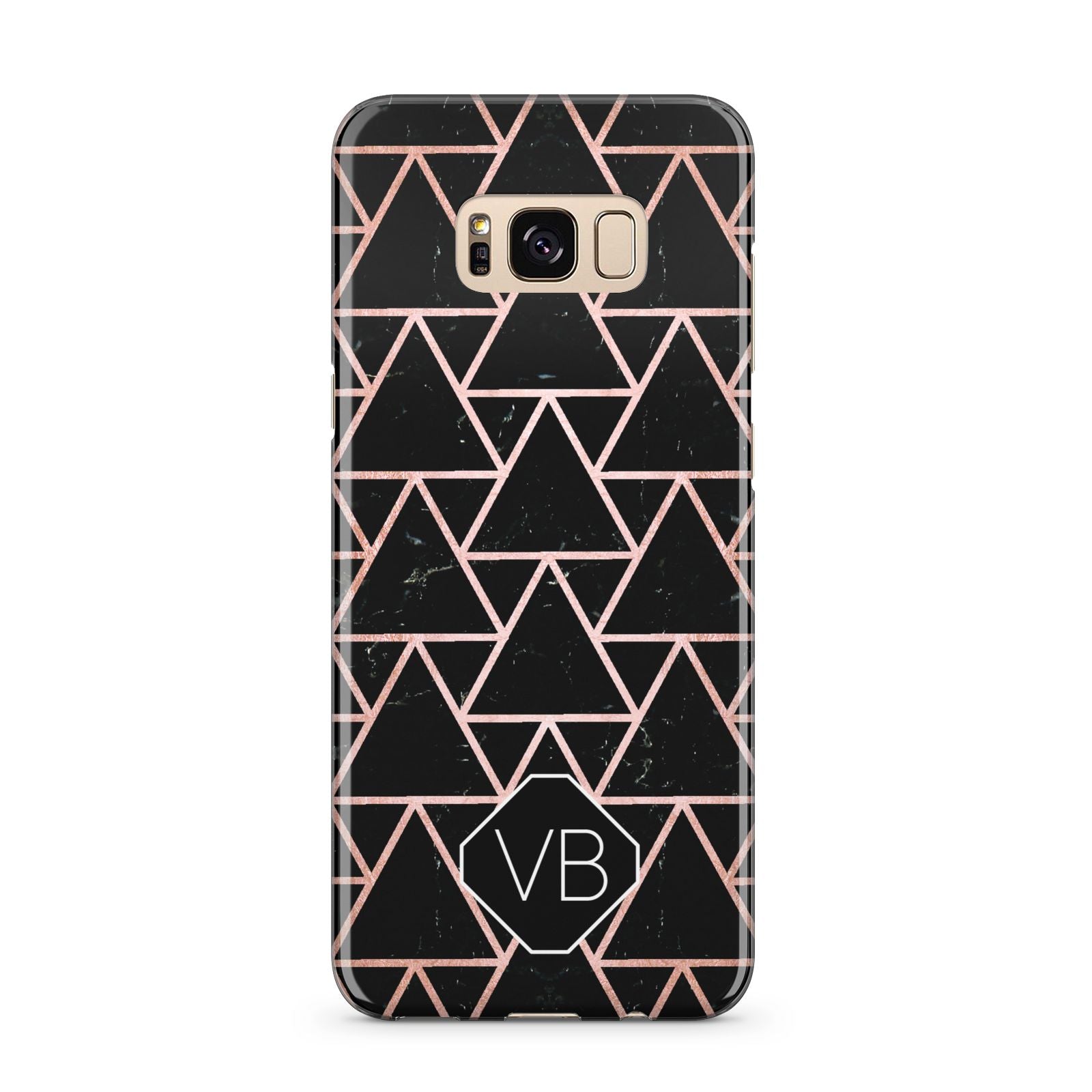Personalised Rose Gold Triangle Marble Samsung Galaxy S8 Plus Case