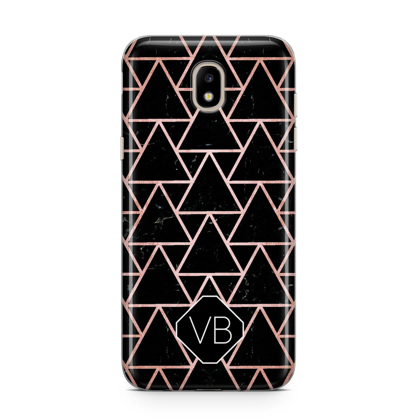 Personalised Rose Gold Triangle Marble Samsung J5 2017 Case