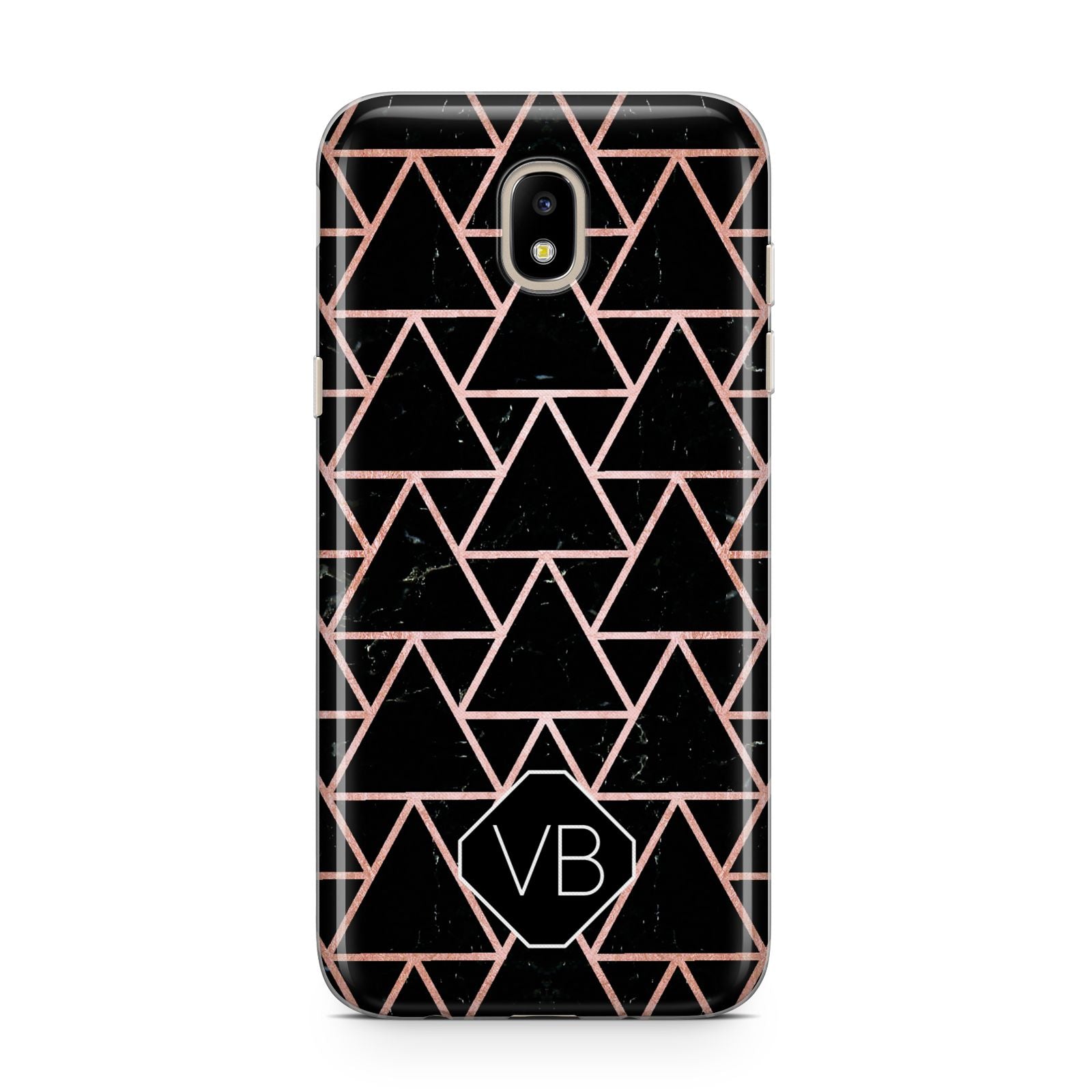 Personalised Rose Gold Triangle Marble Samsung J5 2017 Case