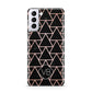 Personalised Rose Gold Triangle Marble Samsung S21 Plus Phone Case