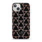 Personalised Rose Gold Triangle Marble iPhone 13 Clear Bumper Case