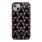 Personalised Rose Gold Triangle Marble iPhone 13 Full Wrap 3D Tough Case