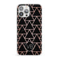 Personalised Rose Gold Triangle Marble iPhone 13 Pro Max Clear Bumper Case