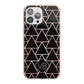 Personalised Rose Gold Triangle Marble iPhone 13 Pro Max TPU Impact Case with Pink Edges