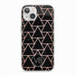 Personalised Rose Gold Triangle Marble iPhone 13 TPU Impact Case with White Edges