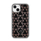 Personalised Rose Gold Triangle Marble iPhone 14 Clear Tough Case Starlight