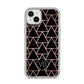 Personalised Rose Gold Triangle Marble iPhone 14 Plus Clear Tough Case Starlight
