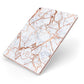 Personalised Rose Gold Vein Marble Initials Apple iPad Case on Rose Gold iPad Side View